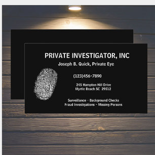 Private Investigator Business Cards