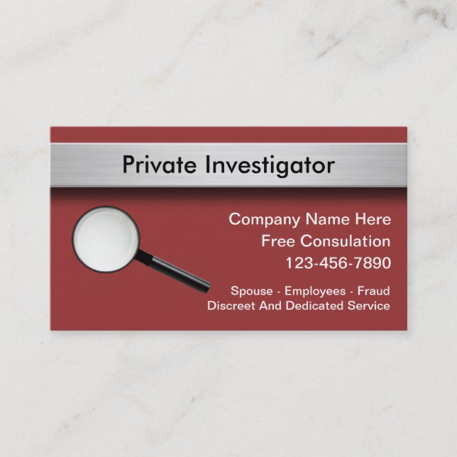 Private Investigator Business Cards (Front)