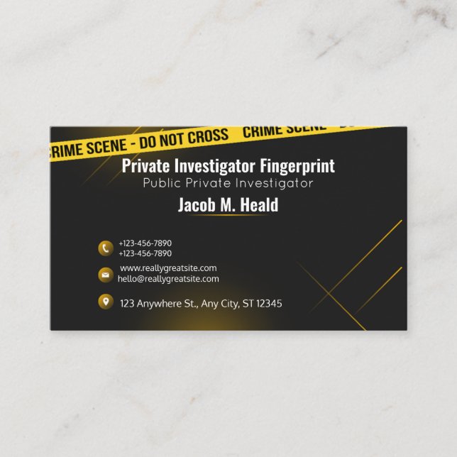 private investigator business cards,Detective  Card (Front)
