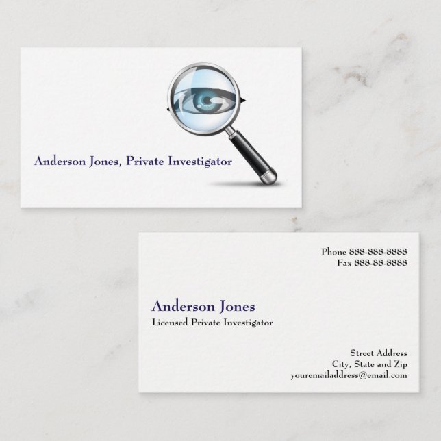Private Investigator Detective Business Card (Front/Back)