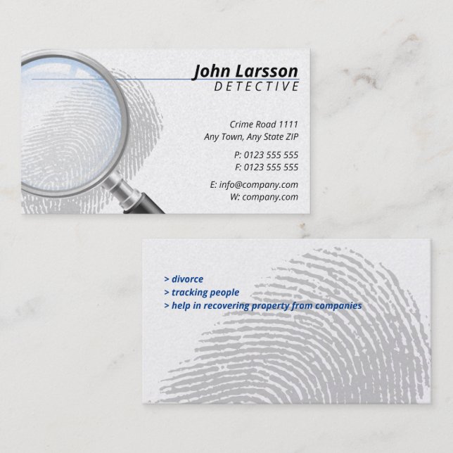 Private Investigator | Detective Business Card (Front/Back)