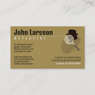 Private Investigator   Detective Business Card