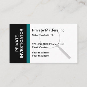 Private Investigator Modern Unique Design Business Card