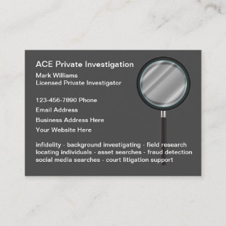 Private Investigator Professional Business Cards