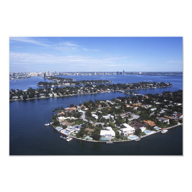 Private Island homes of Biscayne Bay, Star Photo Print (Front)