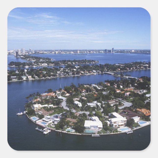 Private Island homes of Biscayne Bay, Star Square Sticker (Front)