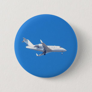 Private jet. 6 cm round badge