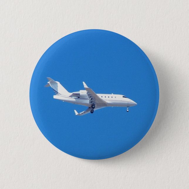 Private jet. 6 cm round badge (Front)