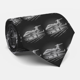Private Jet Aeroplane print Tie
