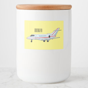 Private jet cartoon illustration food label