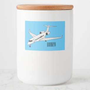 Private jet cartoon illustration food label