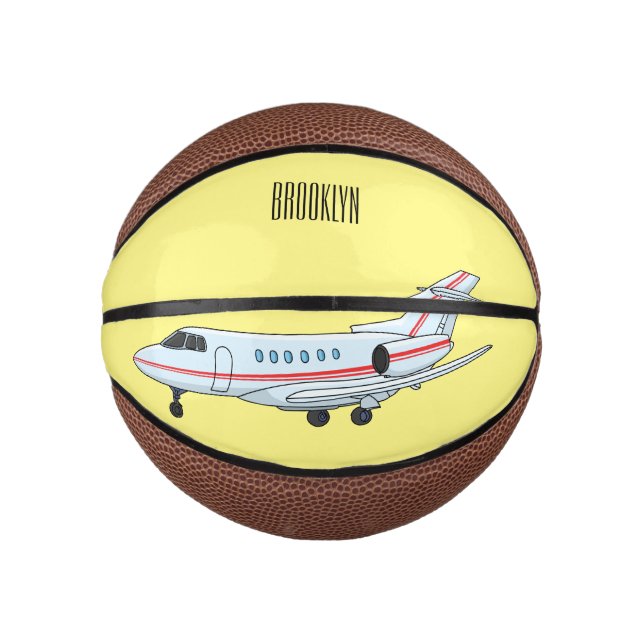 Private jet cartoon illustration mini basketball (Front)