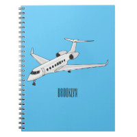 Private jet cartoon illustration