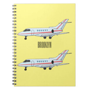 Private jet cartoon illustration notebook