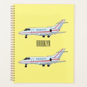 Private jet cartoon illustration planner