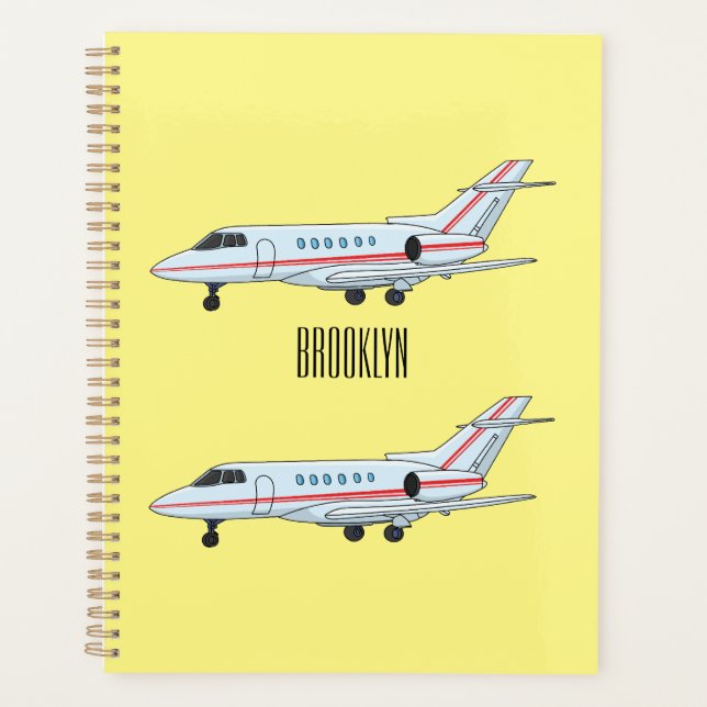 Private jet cartoon illustration  planner (Front)
