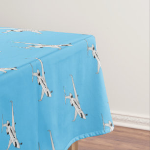 Private jet cartoon illustration tablecloth