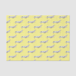 Private jet cartoon illustration tissue paper