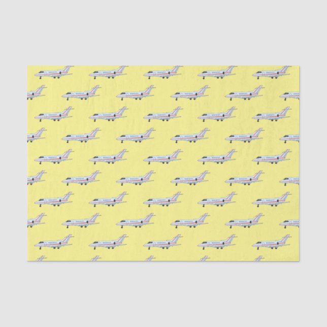 Private jet cartoon illustration tissue paper (Front)