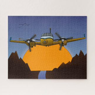 Private jet. Sunset. Jigsaw Puzzle