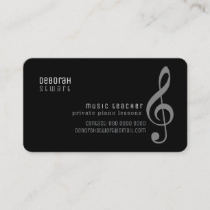 Private Lessons music teacher black Business Card