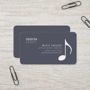Private Lessons music teacher lead-gray Business Card