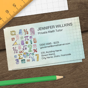 Private Math Tutor - Mathematics Educator Business Card