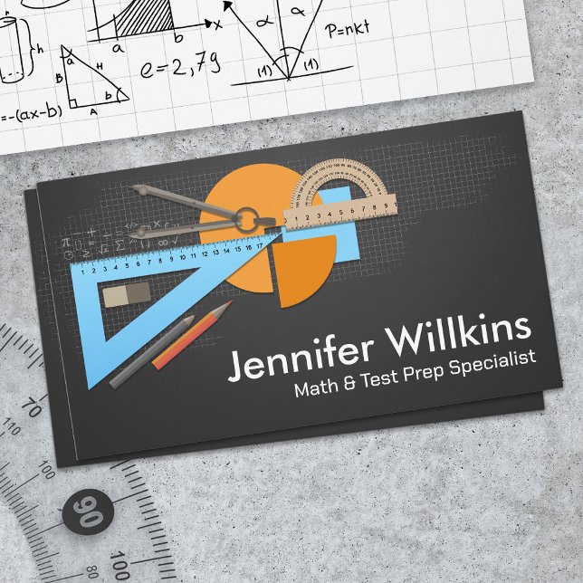 Private Math Tutor - Mathematics Educator Business Card (Creator Uploaded)