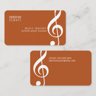 Private music lessons / teacher terracotta business card