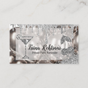 Private Party Bartender Bar Catering Drinks Business Card