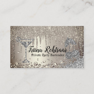 Private Party Bartender Bar Catering Drinks Business Card