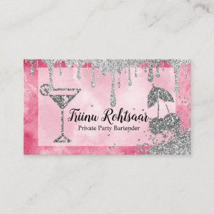 Private Party Bartender Bar Catering Drinks Business Card