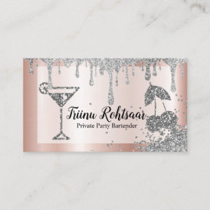 Private Party Bartender Bar Catering Drinks Business Card