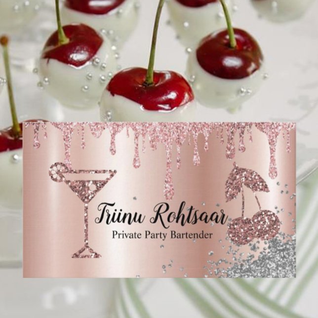 Private Party Bartender Bar Catering Drinks Business Card (Creator Uploaded)