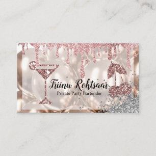 Private Party Bartender Bar Catering Drinks Business Card