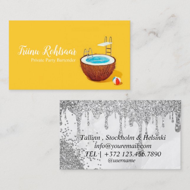 Private Party Bartender Business Card (Front/Back)