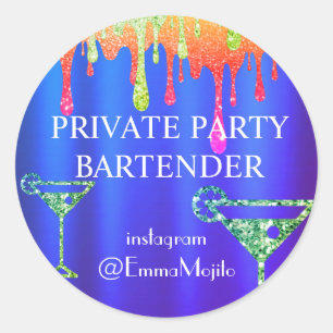 Private Party Bartender Deal Offer Classic Round S Sticker