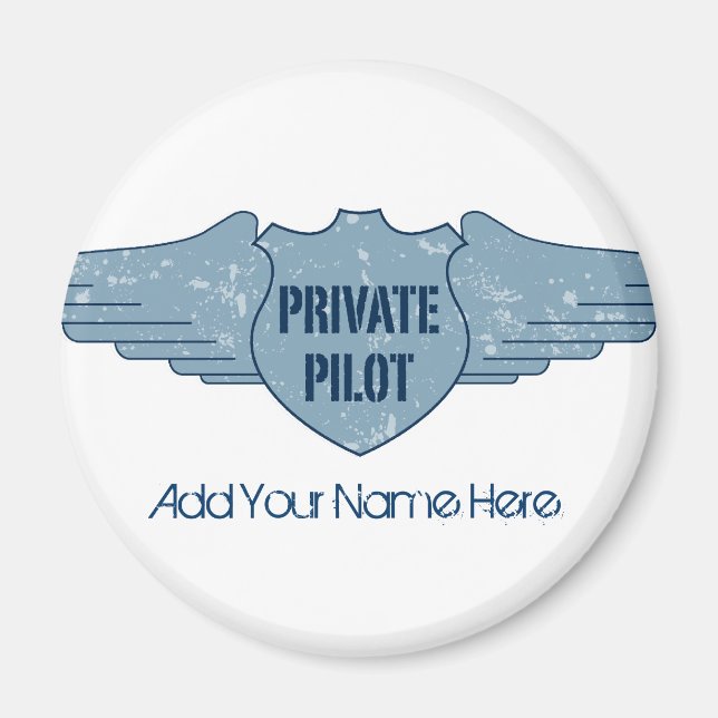 Private Pilot Blue Wings Magnet (Front)