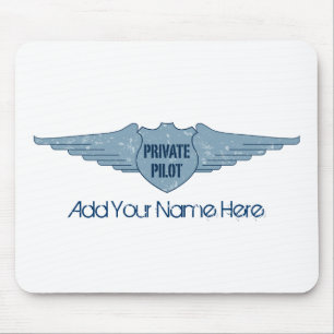 Private Pilot Blue Wings Mouse Pad