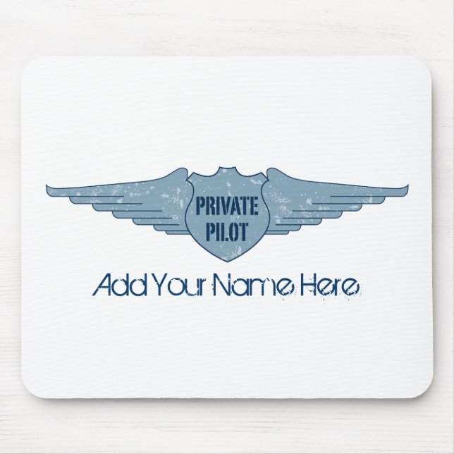 Private Pilot Blue Wings Mouse Pad (Front)