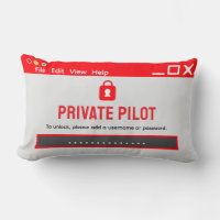 Private Pilot “Password Required” Throw Pillow