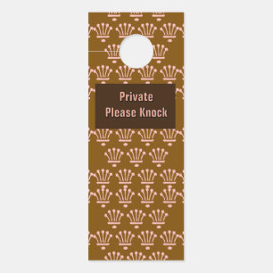 Private Please Knock Pink Crowns Brown Door Hanger