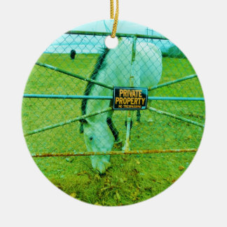 Private Property, Horse Ceramic Tree Decoration