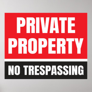 Private Property No Trespassing Poster