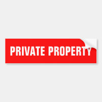 Private property stickers | red