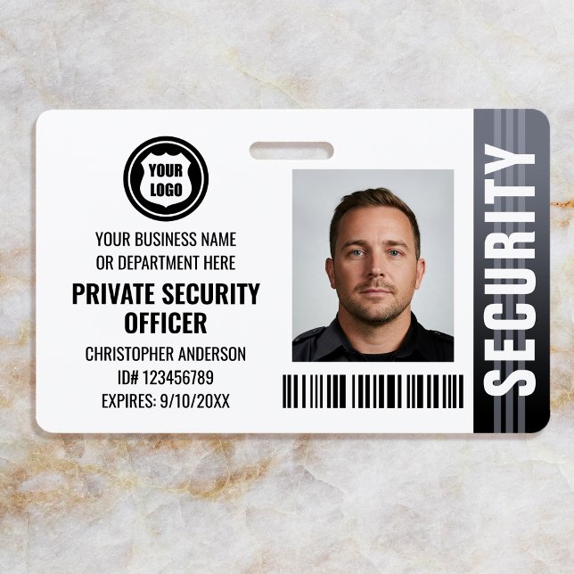 Private Security Guard Officer ID Photo Logo Grey ID Badge (Creator Uploaded)