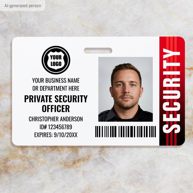 Private Security Guard Officer ID Photo Logo Red Badge (Creator Uploaded)