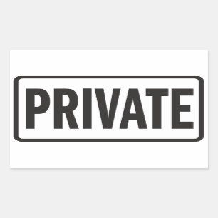 Private sign for office rectangular sticker