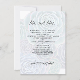 Private Wedding Reception Succulents Invitation