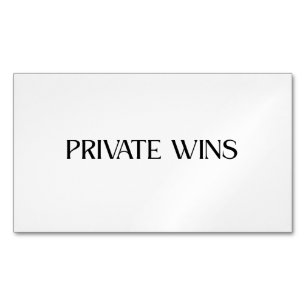 Private Wins Minimalist Business Magnetic Business Card